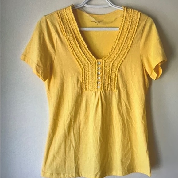 Yellow V-Neck Top by Karen Scott - Picture 1 of 2